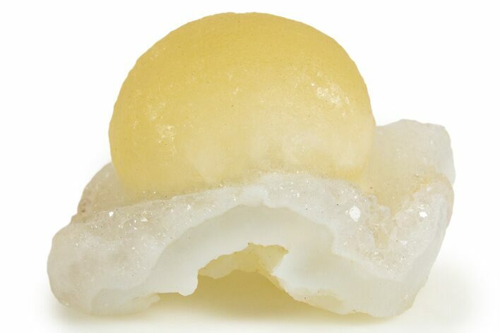 Botryoidal Yellow Fluorite on Quartz - India #342389